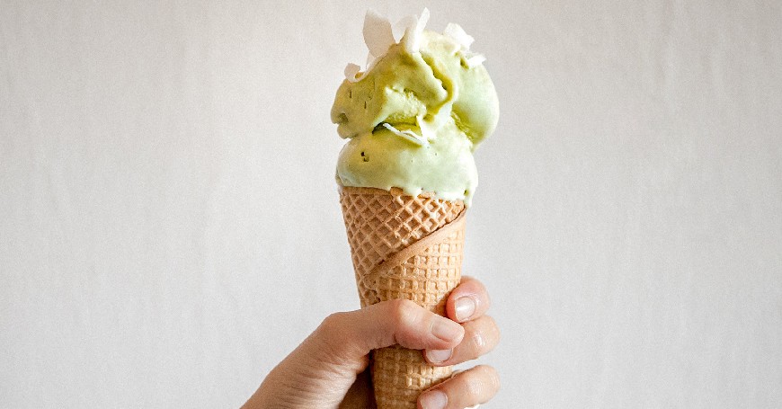 Matcha-Eiscreme