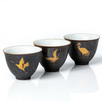 Teapot and cups set -Golden Heron-