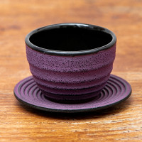 Cast iron cup with saucer