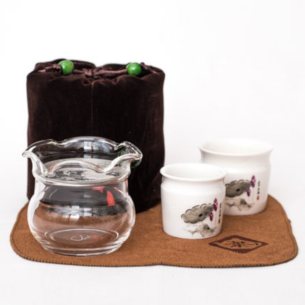 Set da Tè in Ceramica Floreale Dorata Set di Tazze da Teiera Nere con Infusore fanquare Set da Tè Portatile Giapponese con Borsa da Viaggio 